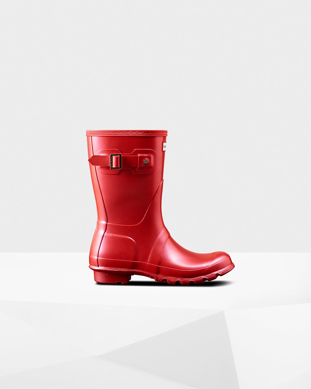 Womens Short Rain Boots - Hunter Original Nebula (78AEFMBGS) - Red